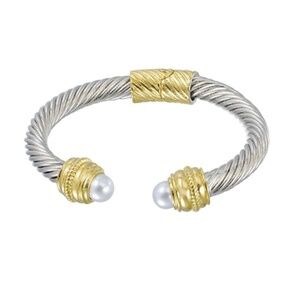 Pearl Edge Cable Cuff Bracelet
